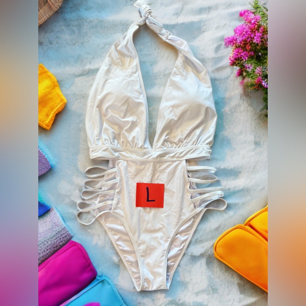 Sexy, white, one piece swimsuit